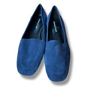 Donald J Pliner Deedee Navy Blue Suede Loafers Slip-On Shoes